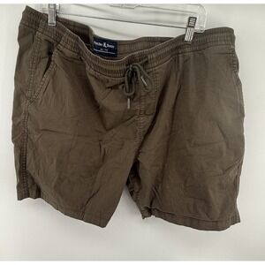 Psycho Bunny Men's Willis Green Shorts Stretch Elastic Drawstring Waist Size XXL